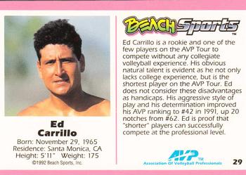 1992 Beach Sports #29 Ed Carrillo Back